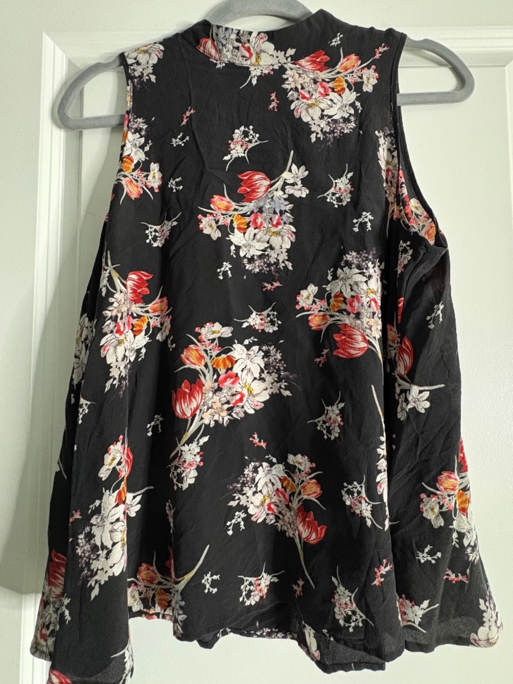 Anthropologie Hidra Silk Floral Mock Swing Tank